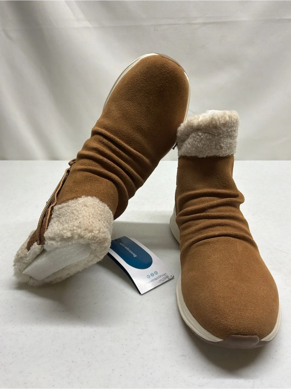 Baretraps Women's Tan Faux-Shearling Ankle Boot